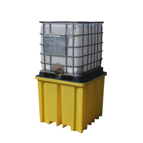 Tároló tálca 1 db IBC tartályhoz levehető ráccsal - 4 oldalról targoncázható 1150 literes